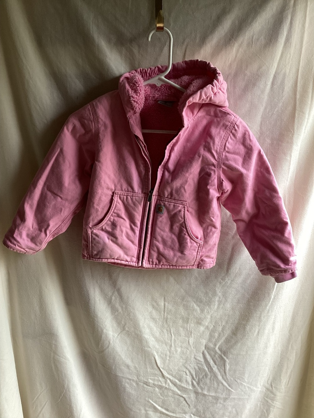 Carhartt Kids Pink Hooded Puffer Jacket